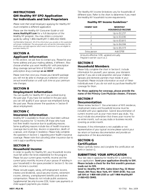 GHI Healthy NY EPO Application for Individuals and Sole Proprietors