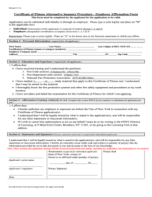 Certificate of Fitness Alternative Issuance Procedure