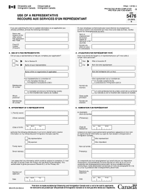 Use of a Representative Form