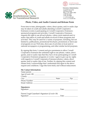 Photo Video Audio Consent Release Form