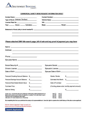 Defective Title Bond Request Form