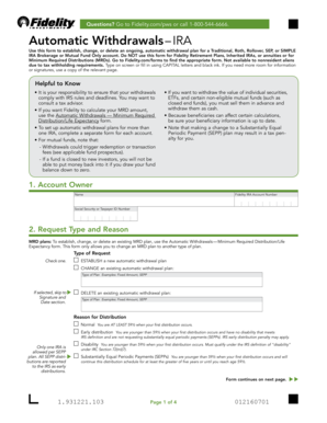 Fidelity IRA Automatic Withdrawal Form
