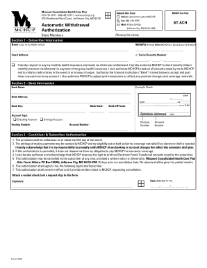 Missouri Consolidated Health Care Plan Authorization Form