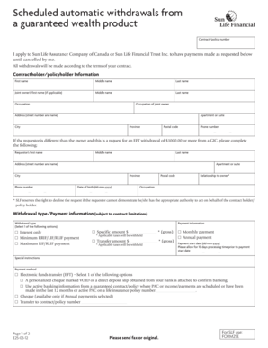 Sun Life Withdrawal Request Form