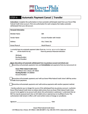 Automatic Payment Transfer Authorization