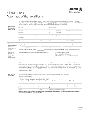 Allianz Funds Automatic Withdrawal Form