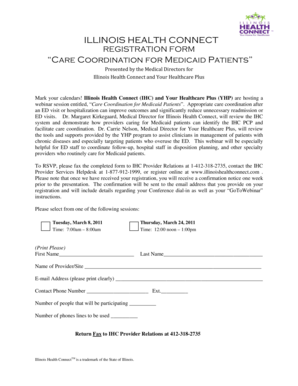 Illinois Health Connect Registration Form