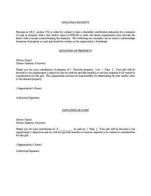 Charitable Donation Receipt Templates