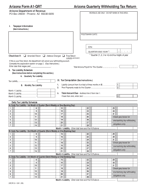 Arizona Quarterly Withholding Tax Return