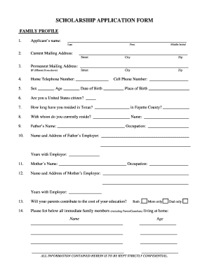Scholarship Application Form