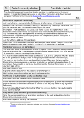 Parish Community Election Nomination Form