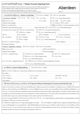 Master Account Opening Form