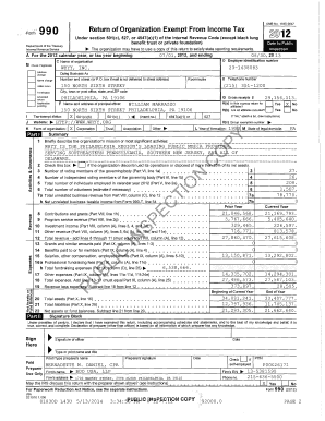 IRS Form 990 2012