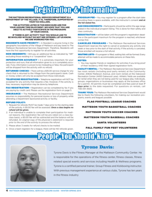 Matteson Recreational Services Registration Form