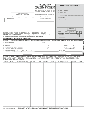 Arizona Business Property Statement