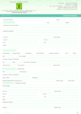 Oasis Crescent Global Investment Fund Change in Details Form