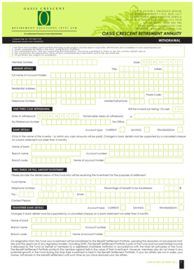 Oasis Crescent Retirement Annuity Withdrawal Form