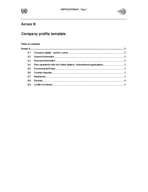 Annex 8: Company profile template - Unfccc - unfccc