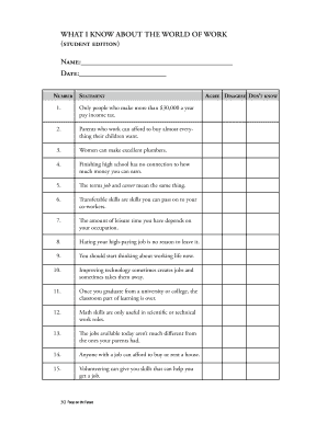 What I Know About the World of Work Student Edition