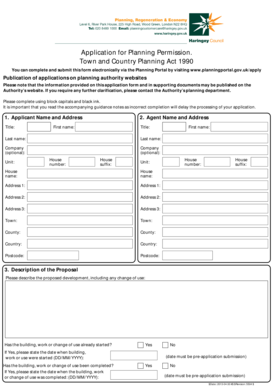 UK Planning Permission Application Form