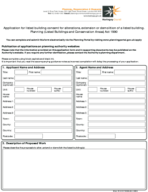 UK Listed Building Consent Application Form
