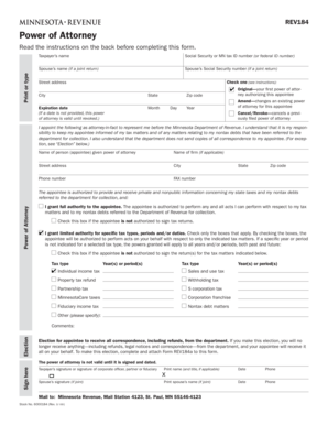 Minnesota Power of Attorney Form REV184