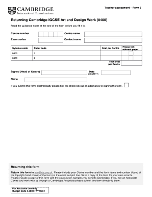 Teacher Assessment Form 5