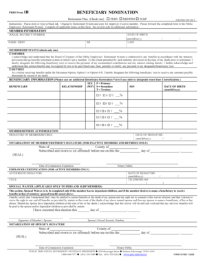 PERS Form 1B Beneficiary Nomination