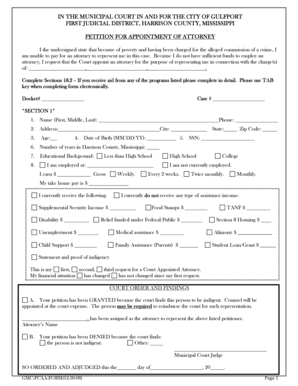 Petition for Appointment of Attorney