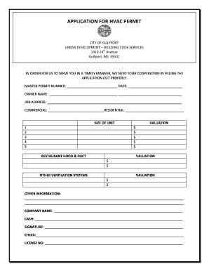 HVAC Permit Application