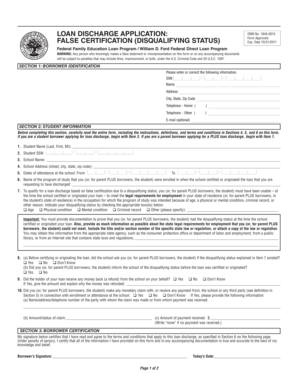 Loan Discharge Application