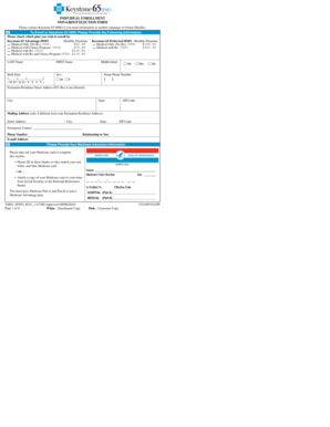 Keystone 65 HMO Medicare Advantage Enrollment Form