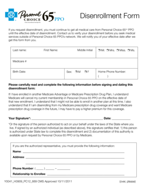 PPO Disenrollment Form