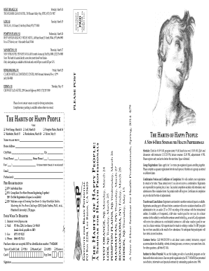 The Habits of Happy People Seminar Registration Form