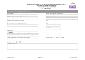 Illinois Specialist Database Form