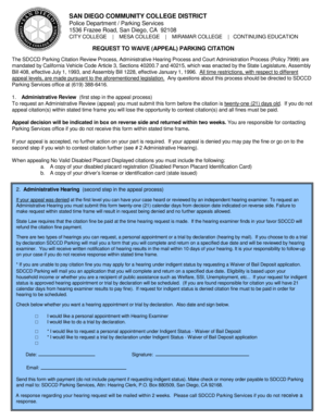 Request to Waive Parking Citation