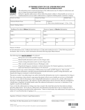 Health Information Release Authorization Form