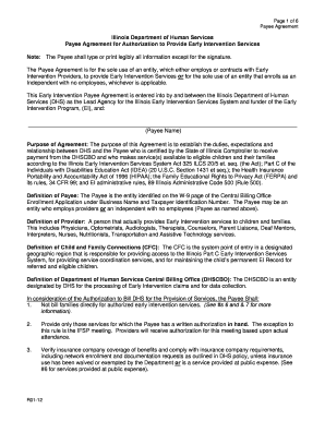Illinois Early Intervention Payee Agreement