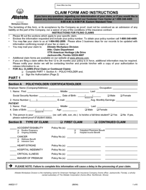Allstate Workplace Division Claim Form