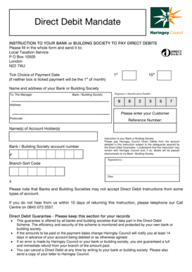 Direct Debit Mandate