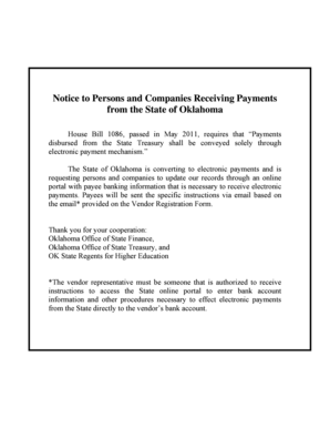 Oklahoma Vendor Registration Form