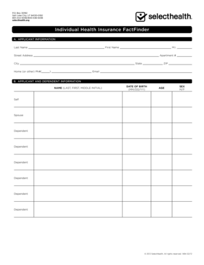 Utah Individual Health Insurance Application