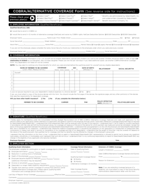 COBRA/Alternative Coverage Form