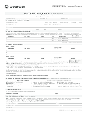 NationCare Change Form Small Employer