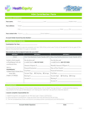 HSA Contribution Form