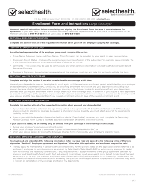 SelectHealth Large Employer Enrollment Form