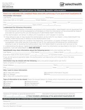 Authorization to Release Health Information