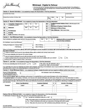 John Hancock Withdrawal Form GP1515MF