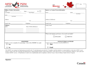 Military Family Information Form