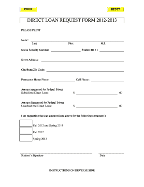 Direct Loan Request Form